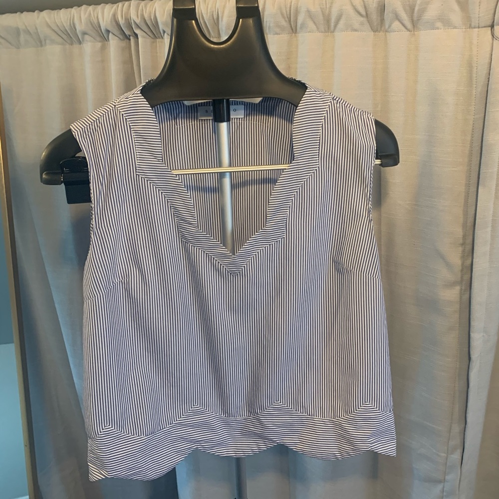 Stripped Sandro Paris Crop Top size 1 ( US 4-6)